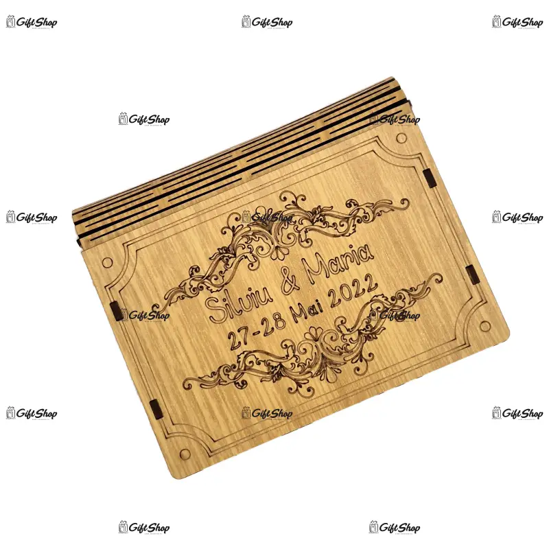 Cutie lemn pentru stick usb personalizata